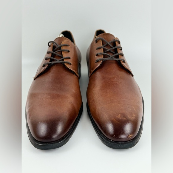 Nordstrom Men's Oxford Leather Almond Toe Dress Shoes, Rubber Sole, Size 10.5 - Picture 3 of 12